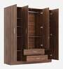 Organza Plus 4 Door Wardrobe In Walnut  Colour With Mirror