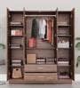 Organza Plus 4 Door Wardrobe In Walnut  Colour With Mirror
