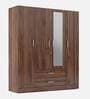 Organza Plus 4 Door Wardrobe In Walnut  Colour With Mirror