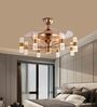 Ori Gold Aluminium and Crystal LED Smart Fan Chandelier