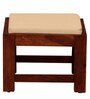 Oriel Sheesham Wood Nesting Coffee Table Set in Honey Oak Finish With Cushioned Stools