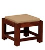 Oriel Sheesham Wood Nesting Coffee Table Set in Honey Oak Finish With Cushioned Stools