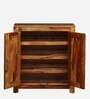 Oriel Sheesham Wood Shoe Cabinet In Rustic Teak Finish