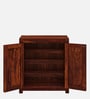Oriel Sheesham Wood Shoe Cabinet in Scratch Resistant Honey Oak Finish