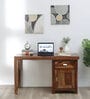 Oriel Sheesham Wood Writing Table In Rustic Teak Finish