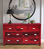 Oriel Sheesham Wood Chest of Drawers in Spicy Red Finish