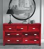 Oriel Sheesham Wood Chest of Drawers in Spicy Red Finish