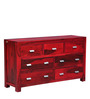 Oriel Sheesham Wood Chest of Drawers in Spicy Red Finish