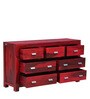 Oriel Sheesham Wood Chest of Drawers in Spicy Red Finish