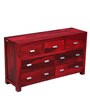 Oriel Sheesham Wood Chest of Drawers in Spicy Red Finish
