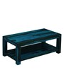 Oriel Sheesham Wood Coffee Table in Ocean Blue Finish