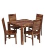 Oriel Sheesham Wood 4 Seater Dining Set In Rustic Teak Finish