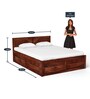 Oriel Sheesham Wood King Size Bed With Box Storage In Honey Oak Finish
