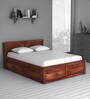 Oriel Sheesham Wood King Size Bed With Box Storage In Honey Oak Finish