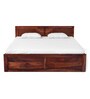 Oriel Solid Wood King Size Bed With Two Drawer Storage In Honey Oak Finish