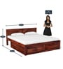 Oriel Solid Wood King Size Bed With Two Drawer Storage In Honey Oak Finish