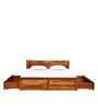Oriel Sheesham Wood King Size Bed In Rustic Teak Finish With Drawer Storage