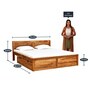 Oriel Sheesham Wood King Size Bed In Rustic Teak Finish With Drawer Storage