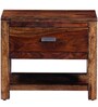 Oriel Sheesham Wood Bedside Table In Scratch Resistant Provincial Teak Finish With Drawer
