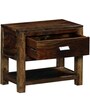 Oriel Sheesham Wood Bedside Table In Scratch Resistant Provincial Teak Finish With Drawer