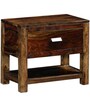 Oriel Sheesham Wood Bedside Table In Scratch Resistant Provincial Teak Finish With Drawer