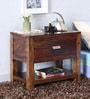 Oriel Sheesham Wood Bedside Table In Scratch Resistant Provincial Teak Finish With Drawer