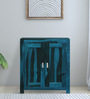 Oriel Sheesham Wood Shoe Cabinet In Ocean Blue Finish