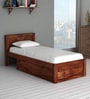Oriel Sheesham Wood Single Bed With Drawer Storage In Honey Oak Finish