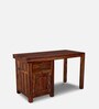 Oriel Sheesham Wood Writing Table In Dark Honey Oak  Finish