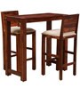 Oriel Sheesham Wood Bar Table Set in Honey Oak Finish With 2 Chairs