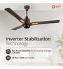 Orient Electric I Tome Plus 1200mm 28W BLDC Energy Saving Ceiling Fan with Remote 5 Star Rated Smoke Brown