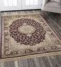 Beige Persian Viscose 3 ft x 5 ft Machine Made Carpet