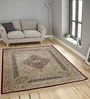 Beige Persian Viscose 4 ft x 6 ft Machine Made Carpet