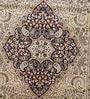 Beige Persian Viscose 5 ft x 7 ft Machine Made Carpet