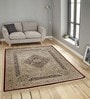 Beige Persian Viscose 5 ft x 7 ft Machine Made Carpet