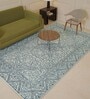 Blue Wool Vintage 9 x 12 Feet Hand Tufted Carpet