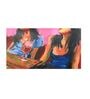 Original Handmade Deep Conversation Oil Painting On Canvas