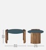 Orio Solid Wood Coffee Table In Natural Finish With Blue Fiber Top