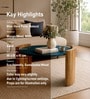 Orio Solid Wood Coffee Table In Natural Finish With Blue Fiber Top