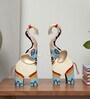 Orion Elephant Set Of 2 Hand Painted Figurine