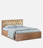 Orion King Size Bed in brazilian Walnut Finish with Box Storage