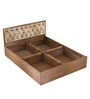 Orion King Size Bed in brazilian Walnut Finish with Box Storage