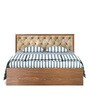 Orion King Size Bed in brazilian Walnut Finish with Box Storage