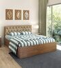 Orion King Size Bed in brazilian Walnut Finish with Box Storage