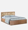 Orion King Size Bed in brazilian Walnut Finish with Box Storage