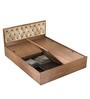 Orion King Size Bed in brazilian Walnut Finish with Box Storage