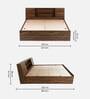 Orion Queen Size Bed in Columbian Walnut Finish with Box Storage