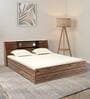 Orion Queen Size Bed in Columbian Walnut Finish with Box Storage