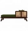 Orion Rattan Sheesham Wood Chaise Lounger In Green Color