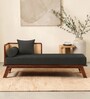 Orion Rattan Sheesham Wood Chaise Lounger In Grey Color